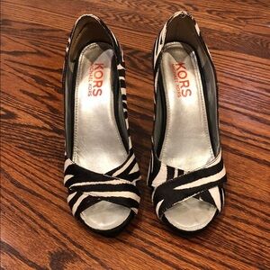 Michael Kors Black and White Zebra Heels